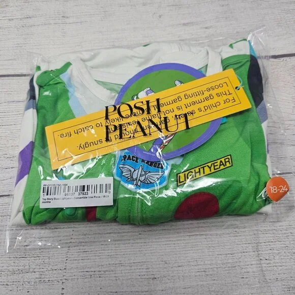 NWT Posh‎ Peanut Toy Story Buzz Bamboo Convertible Zippy Size 18-24M